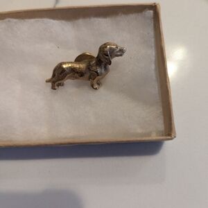 Vintage Brass Dachshund Lapel Pin